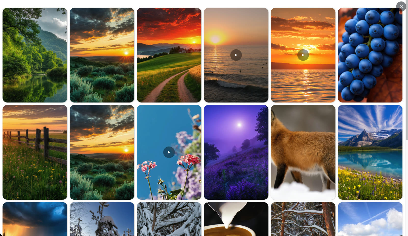 WooCommerce media gallery modal with a grid of all customer photos and videos